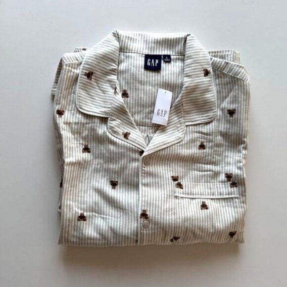 Gap Adult Softest Flannel PJ Shirt Brannan Bear Unisex L - Picture 6 of 8